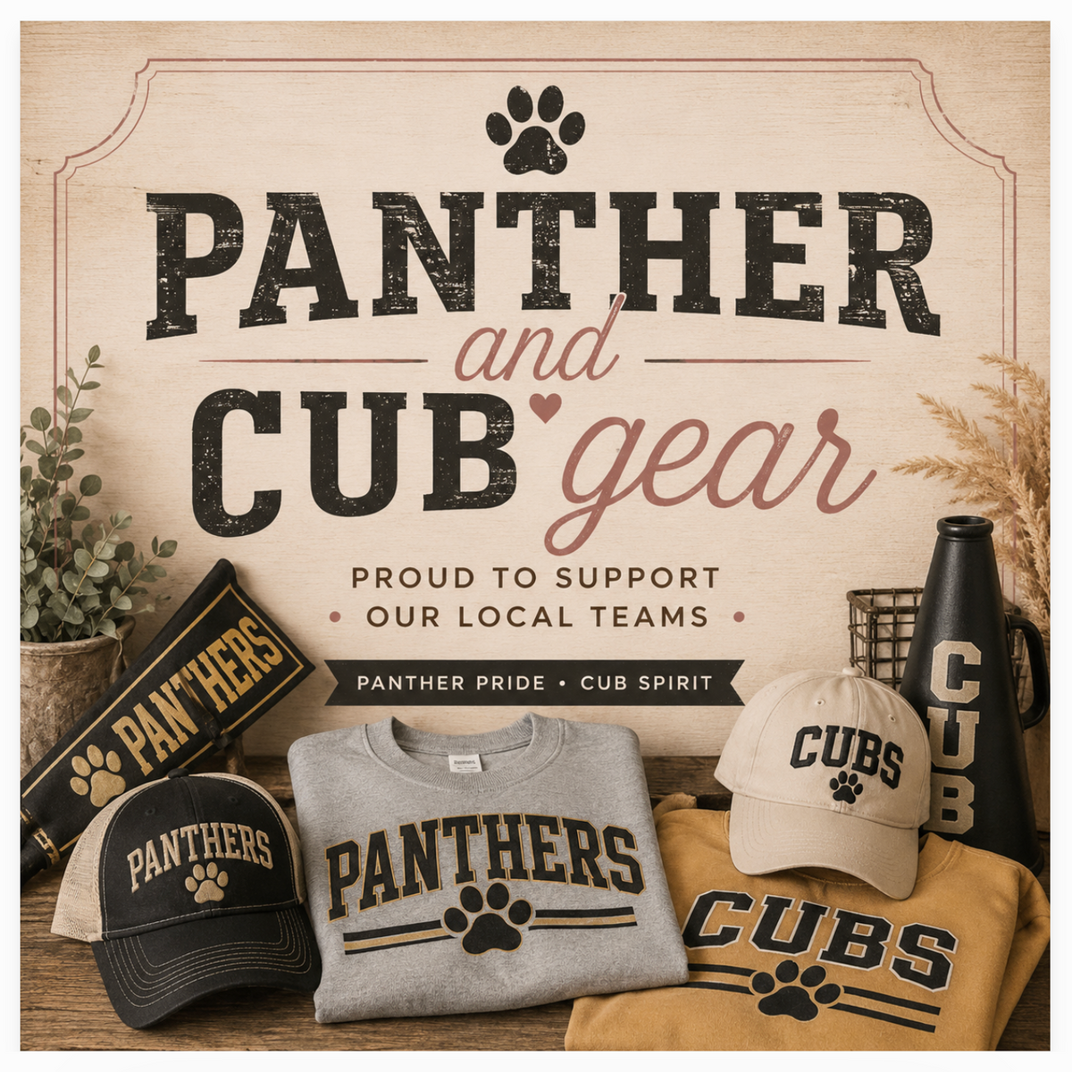 Panther & Cubs Local Sports Gear