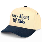 C.C SORRY ABOUT MY KIDS Letter Two Tone Trucker Hat: Sage