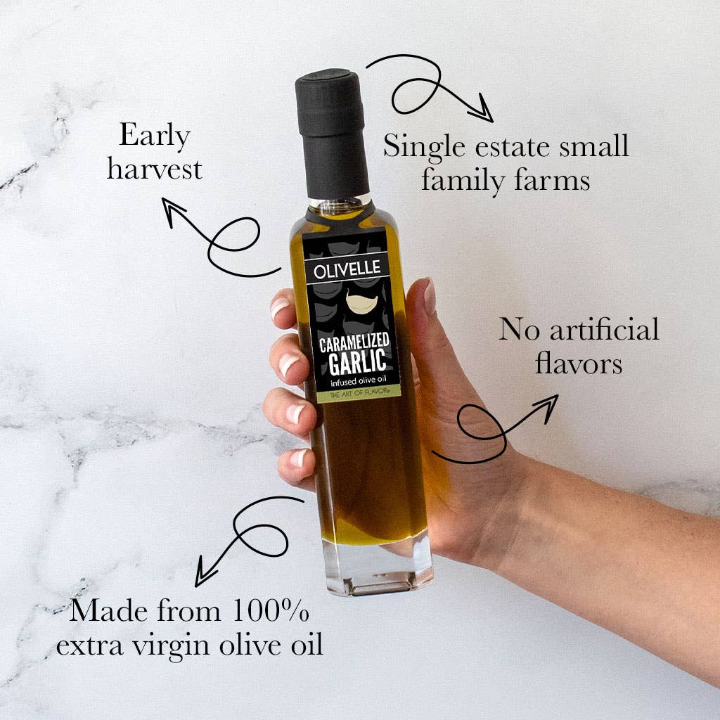 CARAMELIZED GARLIC INFUSED OLIVE OIL : 250ml