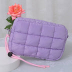 QP008 Nylon Quilted Puffer Clutch/Pouch: Teal
