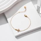 18K STAINLESS STEEL TARNISH FREE CROSS BRACELET | 40B5201: Silver