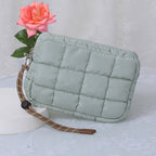 QP008 Nylon Quilted Puffer Clutch/Pouch: Teal