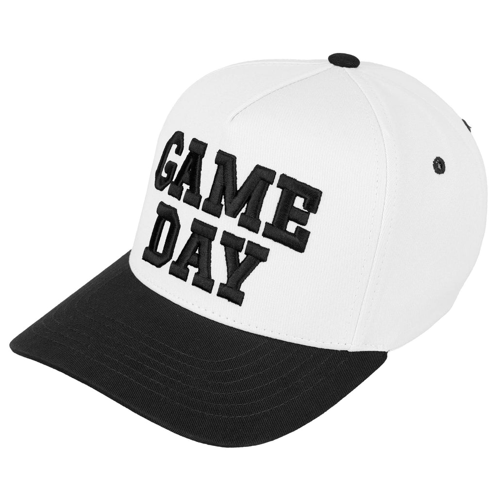 C.C GAME DAY Embroidered Cotton Baseball Cap: Black