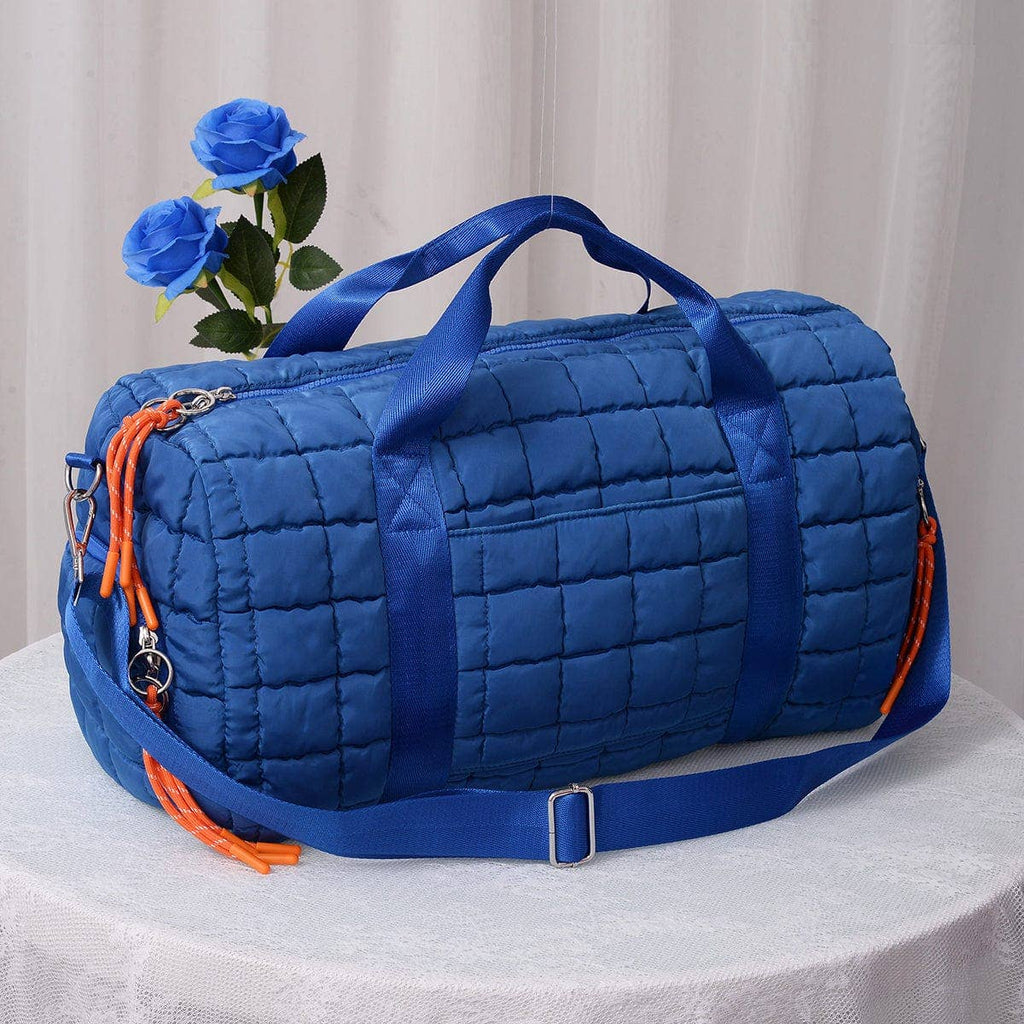 QP774 Quilted Puffer Weekender/Duffel Bag: Orange