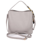 Shia Bucket/Crossbody Bag With Scarf: Light Gray