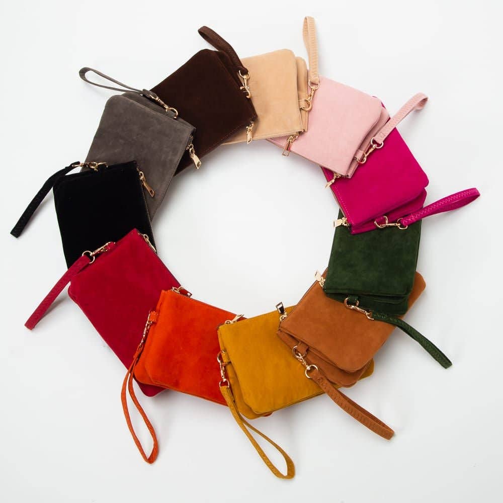 TG10573 Stacey Faux Suede 3 compartments Crossbody Bag: Mustard