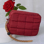 QP008 Nylon Quilted Puffer Clutch/Pouch: Orange