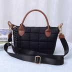 QP782 Quilted Puffer Satchel/Crossbody Bag: Teal
