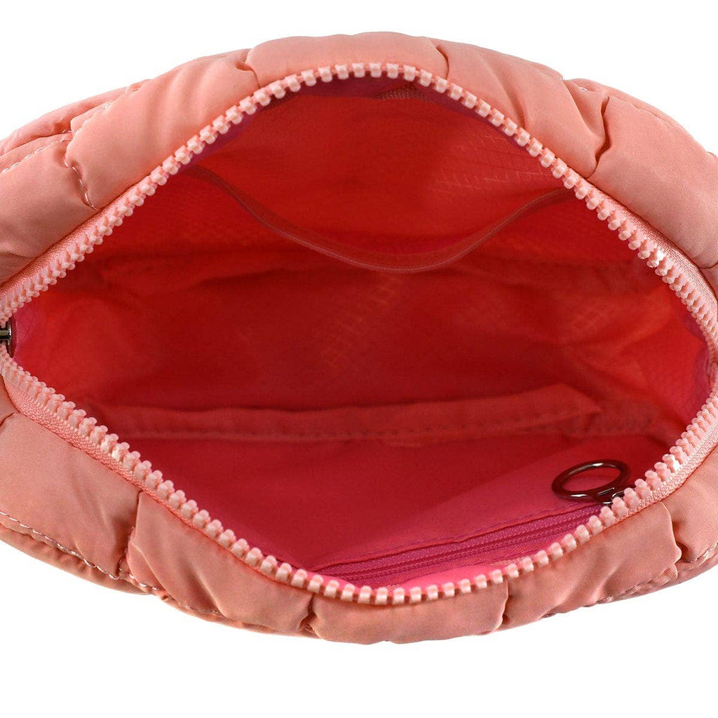 QP008 Nylon Quilted Puffer Clutch/Pouch: Orange