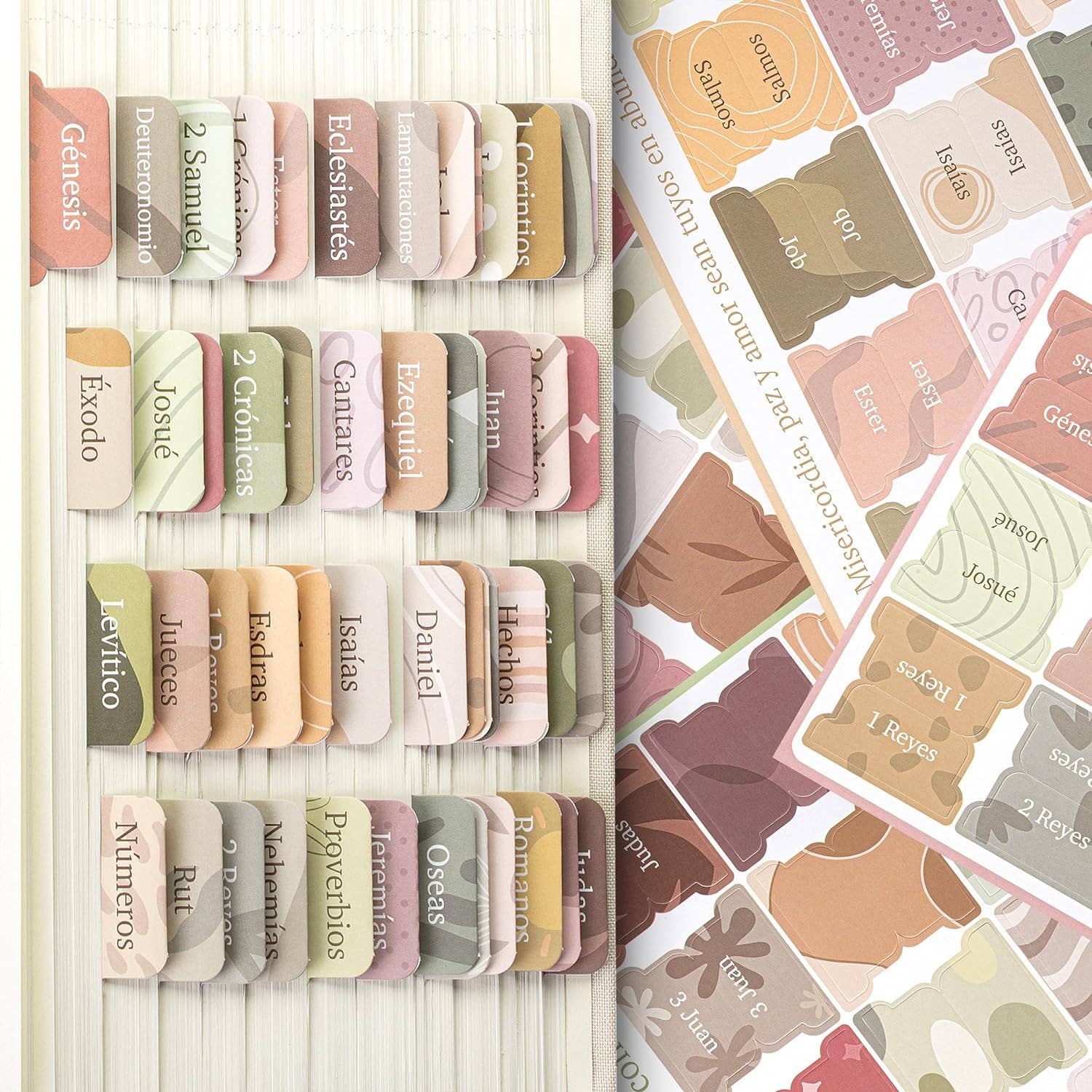 Spanish Bible Tabs Boho Laminated Set