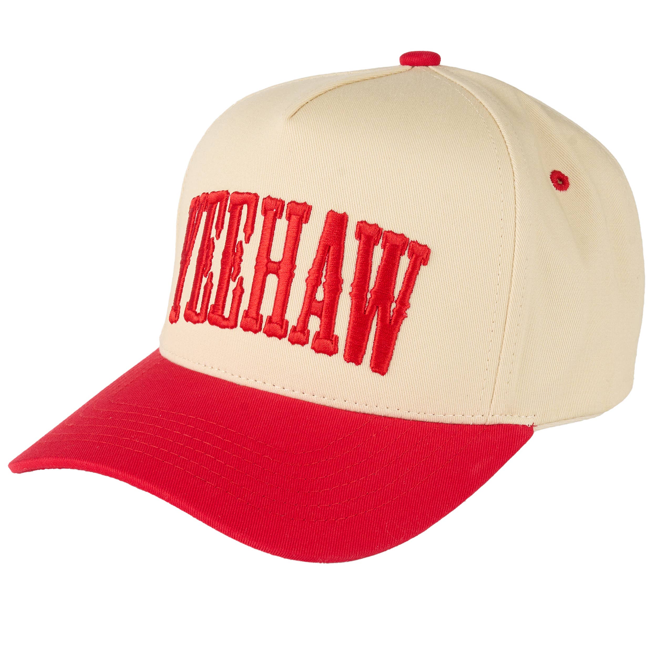 C.C YEEHAW Embroidery Two Tone Cotton Trucker Cap: Denim