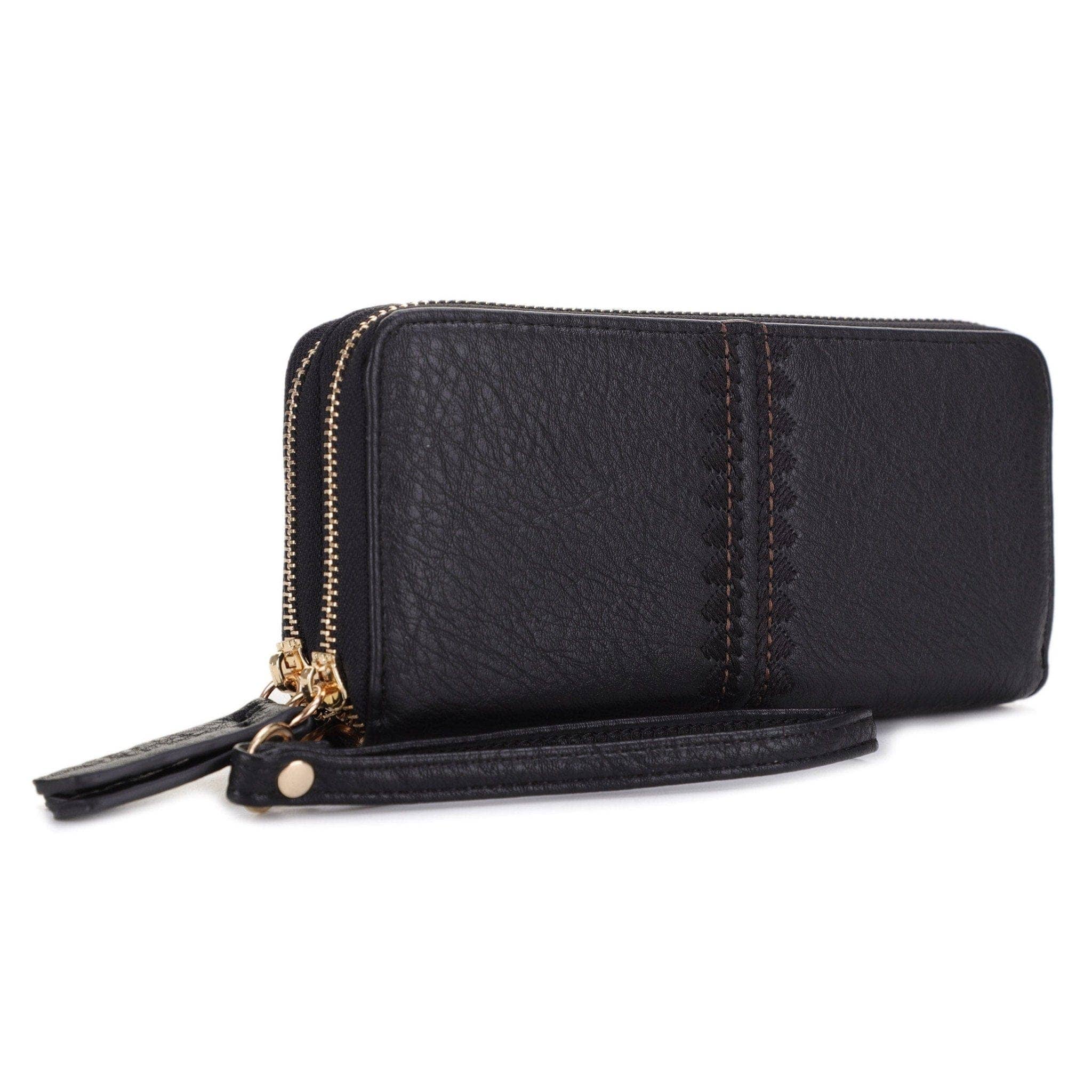 ES60164-6 Sherrie Double Zipper Wallet: Tan