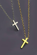 18K STAINLESS STEEL TARNISH FREE CROSS NECKLACE | 80N754: Silver
