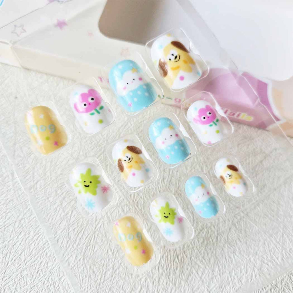 Fun Fake Artificial Kid's False Nail Tips: ASSORTED COLOR / ONE SIZE(12)