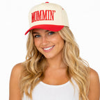 C.C MOMMIN Letter Two Tone Trucker Cap: Beige