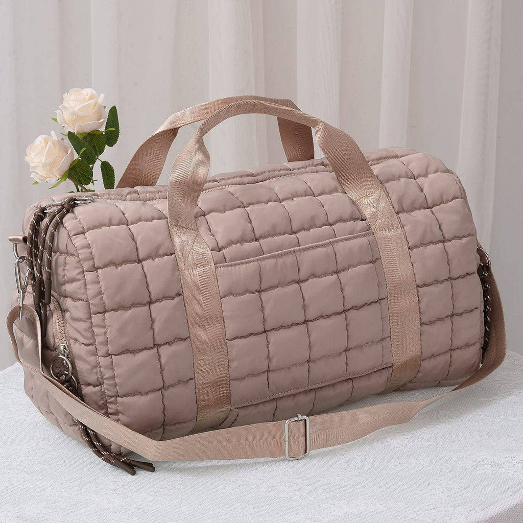 QP774 Quilted Puffer Weekender/Duffel Bag: Orange