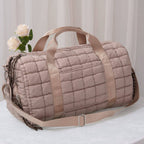 QP774 Quilted Puffer Weekender/Duffel Bag: Orange