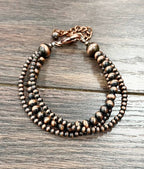 711310, 3-strand Copper Navajo Adjustable Bracelet