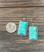 720309, Rectangular Turquoise Earrings