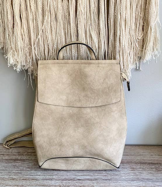 UNV0069 Flap Over Convertible Backpack: Brown