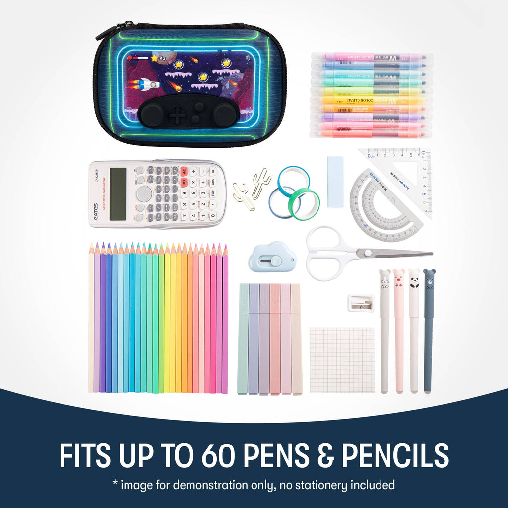 ZIPIT Gamer Pencil Case for Boys, Joystick Pencil Box: Rockets