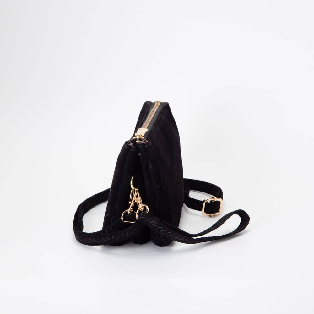 TG10573 Stacey Faux Suede 3 compartments Crossbody Bag: Mustard