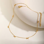 18K STAINLESS STEEL TARNISH FREE BOW NECKLACE | 40NK9512: GOLD