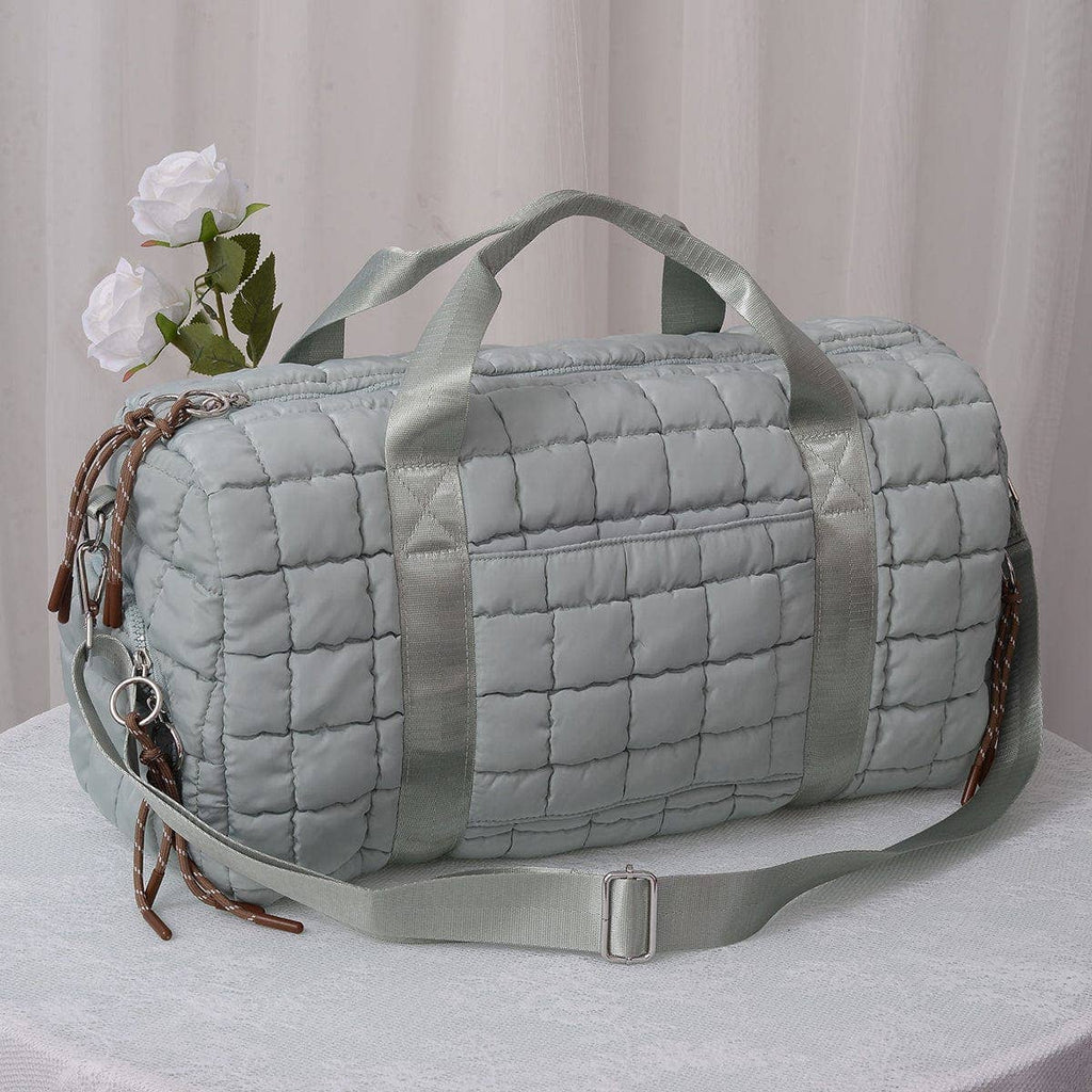 QP774 Quilted Puffer Weekender/Duffel Bag: Orange
