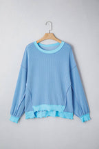 66 Sweetheart Hot Pink Lucky Distressed Knit Top (S-XL): Short Sleeve-Green / L
