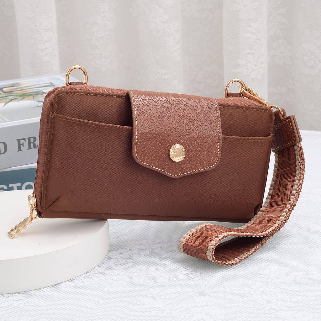 HM030 Mila Smartphone wallet Crossbody with Boho Wristlet: Pomegranate