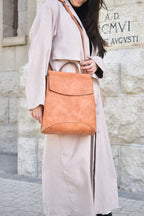 UNV0069 Flap Over Convertible Backpack: Brown