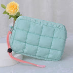 QP008 Nylon Quilted Puffer Clutch/Pouch: Orange