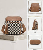 SF22408 Camila Checkered Crossbody: Brown