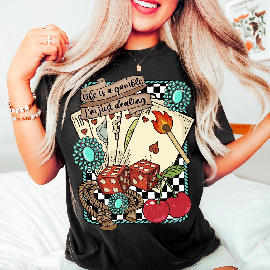 Life Is A Gamble Tee : Black / Large