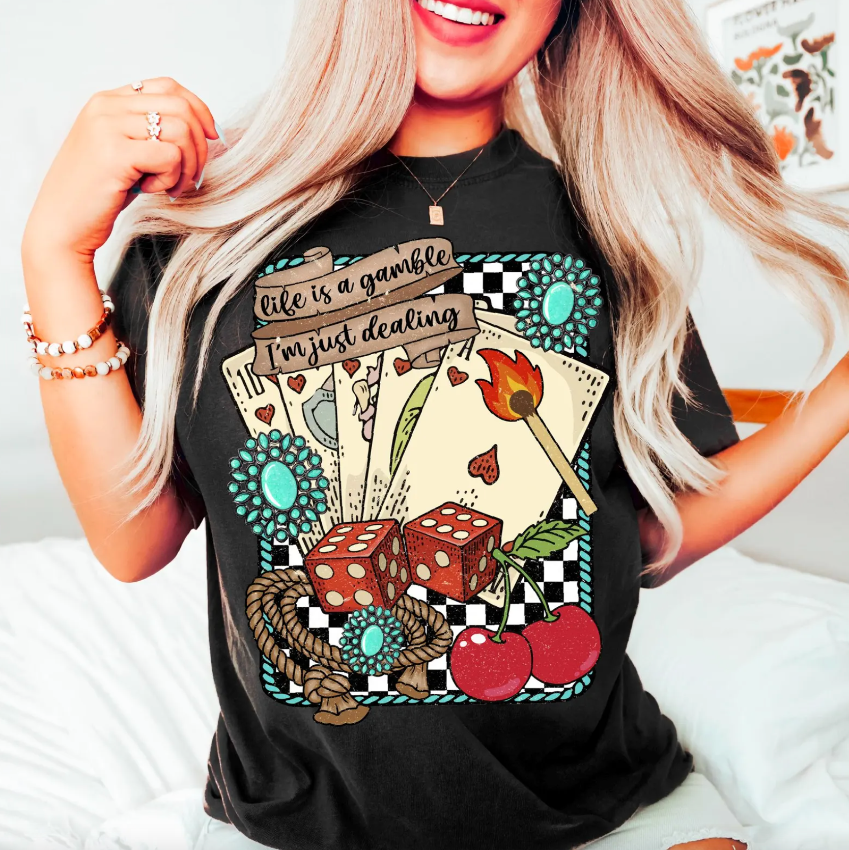 Life Is A Gamble Tee : Black / Medium