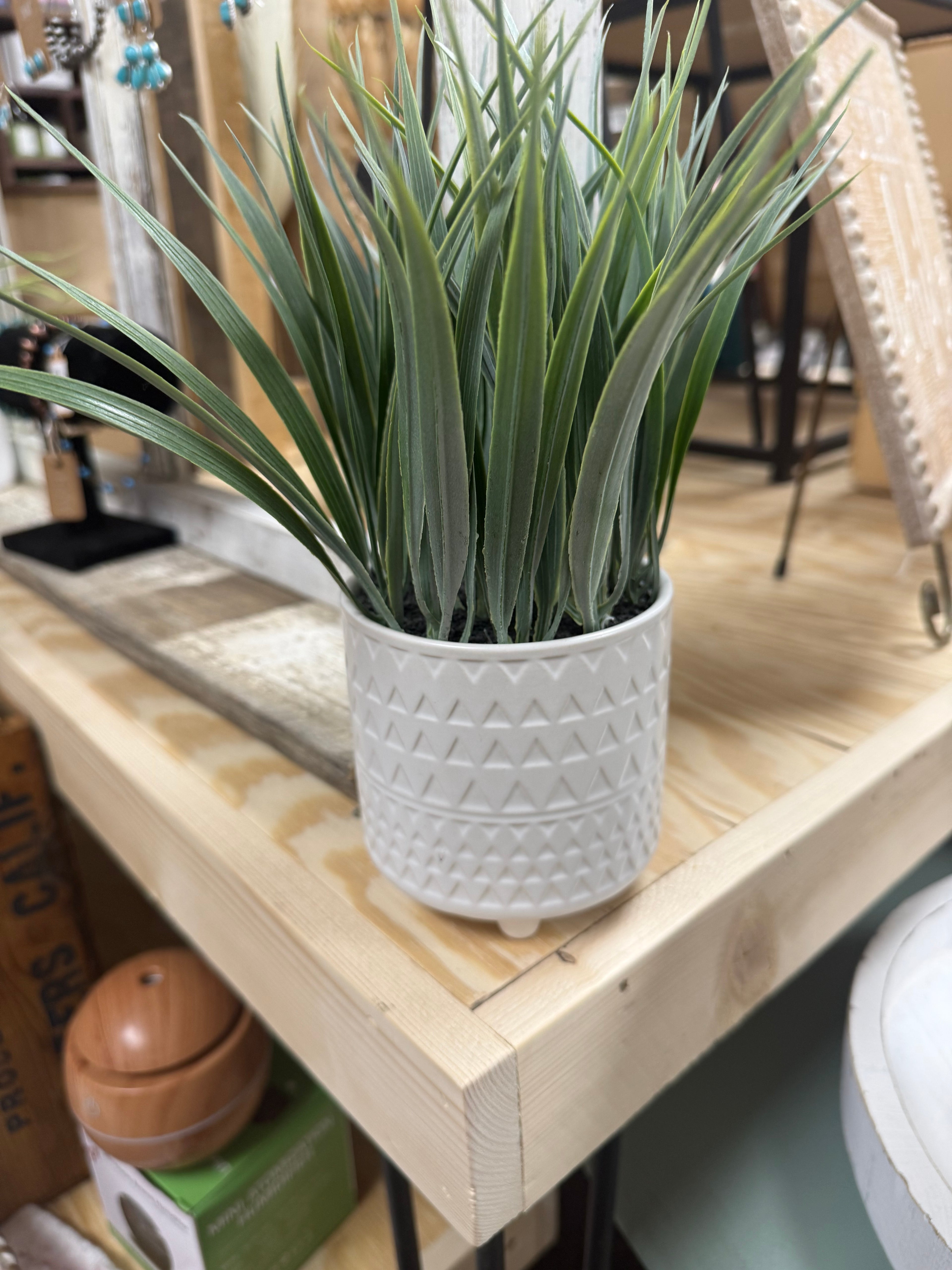 Faux Plant with textured pot