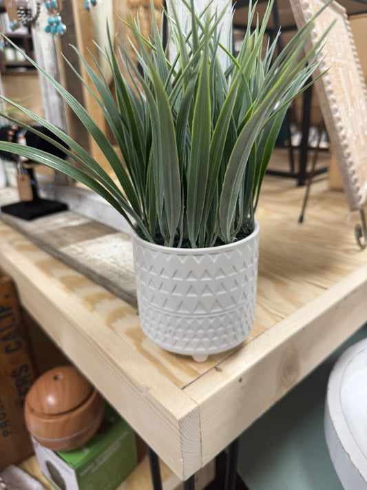 Faux Plant with textured pot