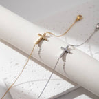 18K STAINLESS STEEL TARNISH FREE CROSS BRACELET | 40B5201: Silver