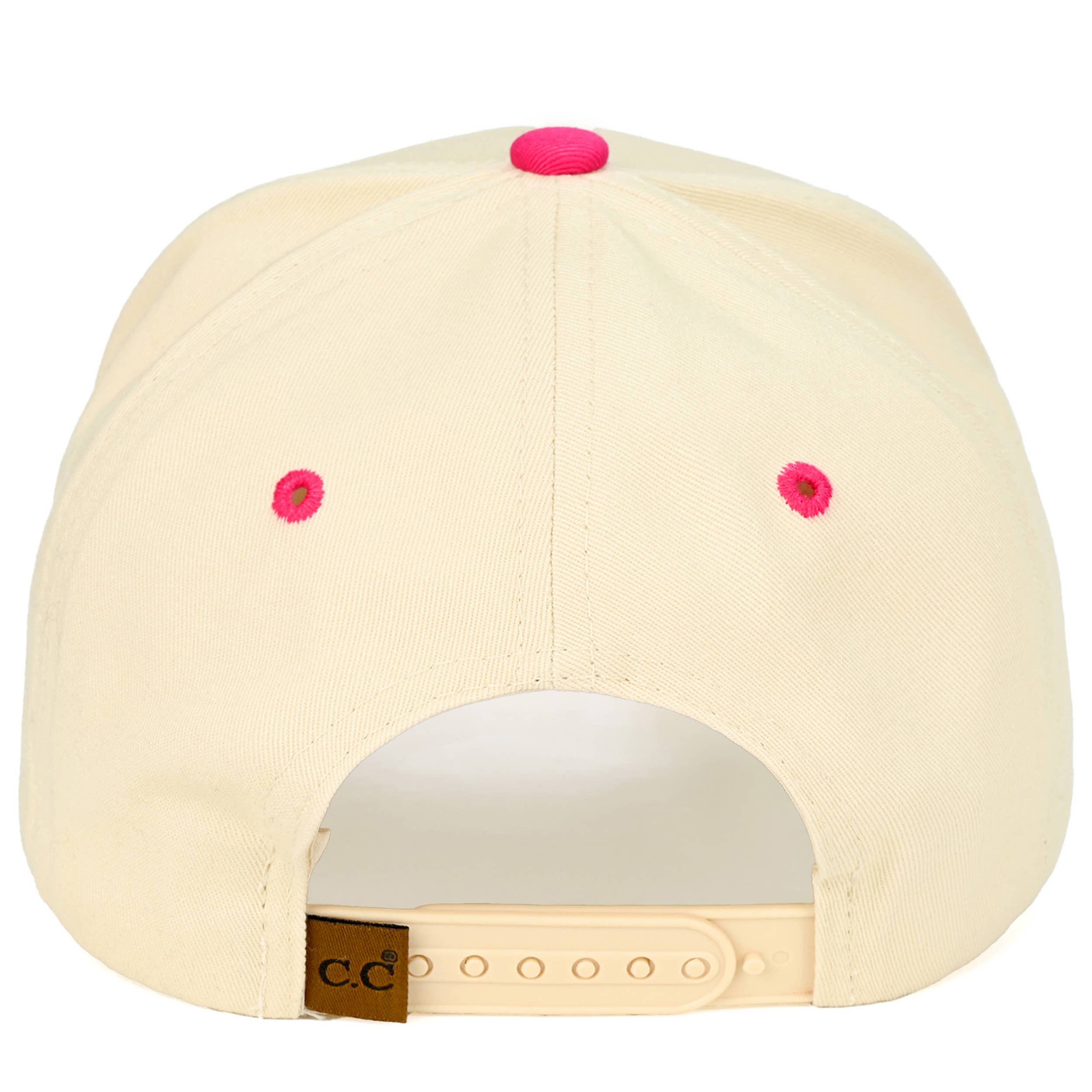 C.C MOMMIN Letter Two Tone Trucker Cap: Beige