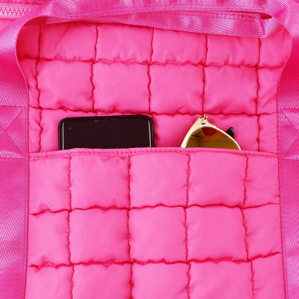 QP774 Quilted Puffer Weekender/Duffel Bag: Orange