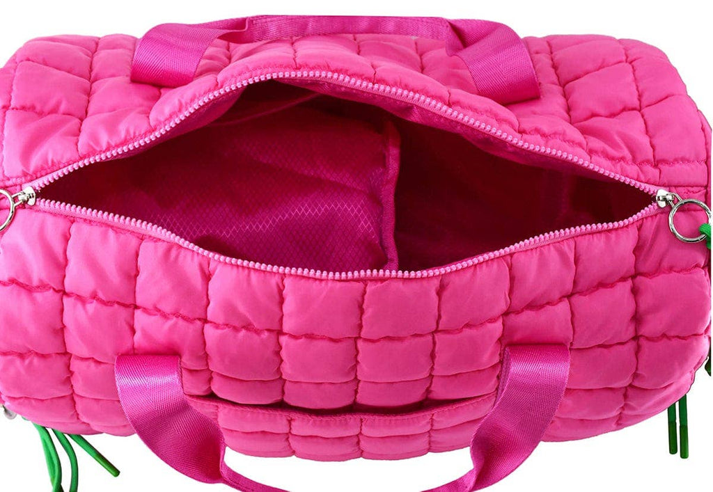 QP774 Quilted Puffer Weekender/Duffel Bag: Orange
