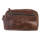 Premium Leather Men's Toiletry Dopp Kit Travel Bag