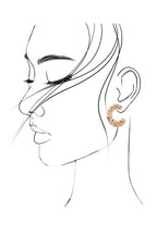 DOUBLE ROW TEXTURED HOOP EARRINGS | 80E1595: GOLD
