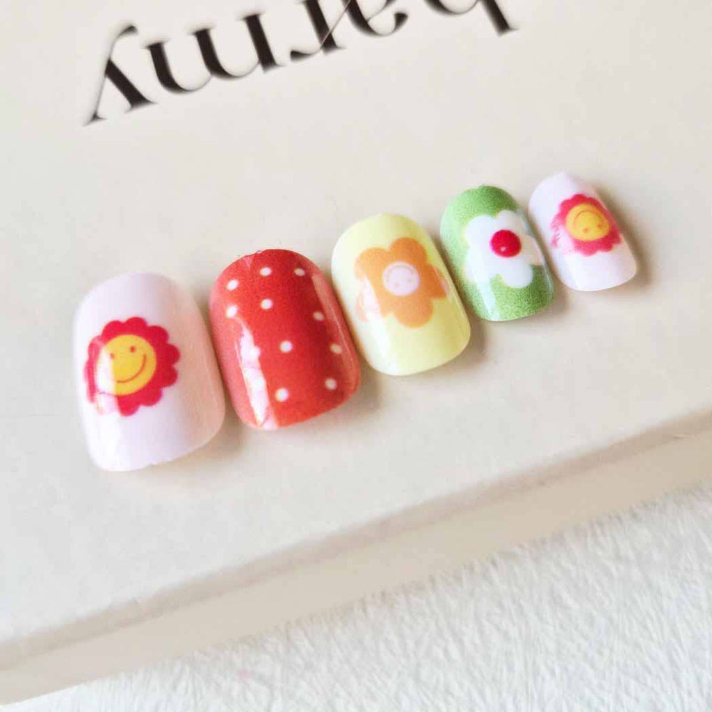 Cute Fake Artificial Kid's False Nail Tips: ASSORTED COLOR / ONE SIZE(12)