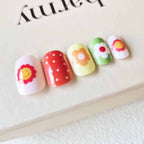Cute Fake Artificial Kid's False Nail Tips: ASSORTED COLOR / ONE SIZE(12)