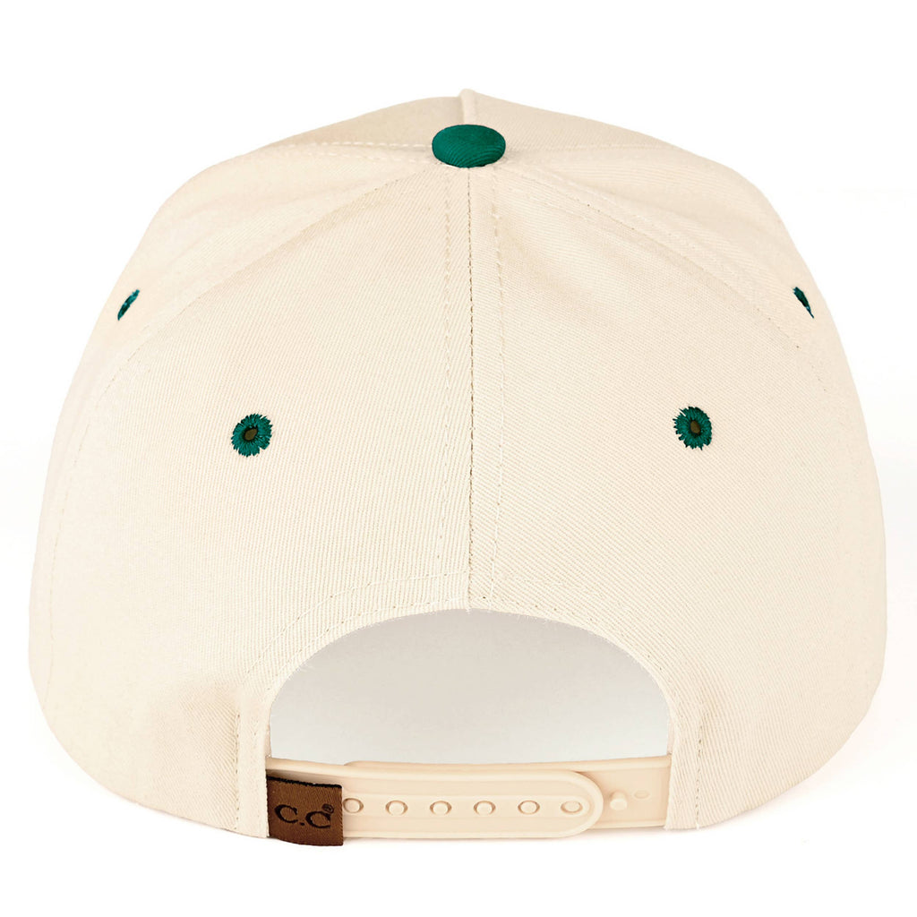 C.C YEEHAW Embroidery Two Tone Cotton Trucker Cap: Denim