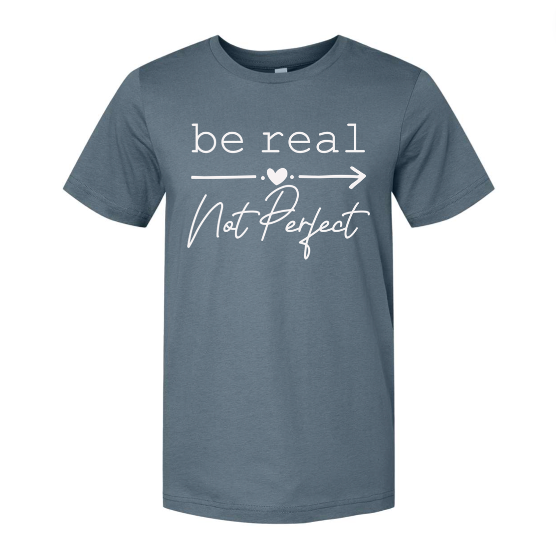Be Real Not Perfect Tee: Grey / Small