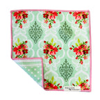 Mint Stripe/Vintage Floral |  Waffle Weave Microfiber Towels Kitchen & Bath:  Dish/Hand Towel