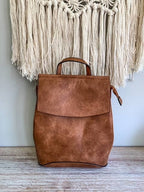 UNV0069 Flap Over Convertible Backpack: Brown