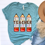 Leopard Print Teacher Pencils Graphic Tee